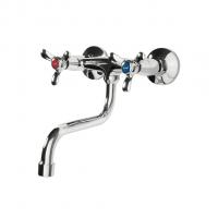 Смеситель для кухни настенный 1/2 кер F4612 FRAP Трилистник (нижний пов.излив, ХРОМ, силумин)