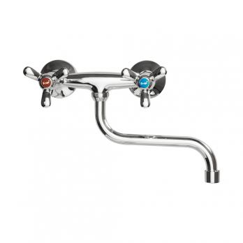 Смеситель для кухни настенный 1/2 кер F4612 FRAP Трилистник (нижний пов.излив, ХРОМ, силумин)