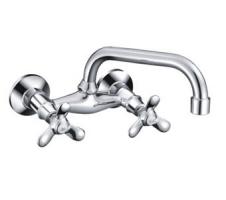 Смеситель для кухни настенный 1/2 кер F4712 FRAP Трилистник (верхний пов.излив, ХРОМ, силумин)