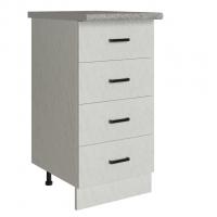 Стол разделочный 40 белый мрамор (4 ящика), столешница гранит пёстрый