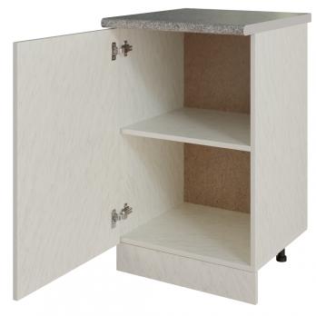 Стол разделочный 50 белый мрамор, столешница гранит пёстрый