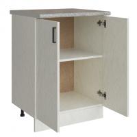 Стол разделочный 60 белый мрамор, столешница гранит пёстрый