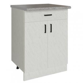 Стол разделочный 60 белый мрамор (1 ящик), столешница гранит пёстрый