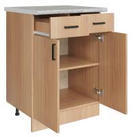 Стол разделочный 60 ольха (2 ящика), столешница гранит пёстрый