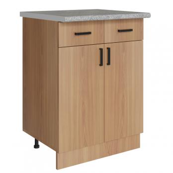 Стол разделочный 60 ольха (2 ящика), столешница гранит пёстрый