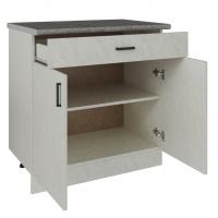 Стол разделочный 80 белый мрамор (1 ящик), столешница гранит пёстрый