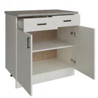 Стол разделочный 80 белый мрамор (2 ящика), столешница гранит пёстрый