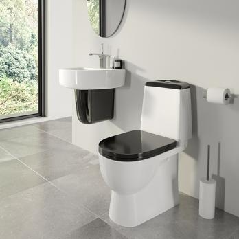 Унитаз-компакт "Best Comfort Black" (а/вспл,гор,ниж,2кн.Oliveira,черн дюро м/лифт,clip up) (S Luxe)