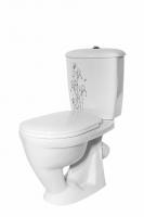 Унитаз-компакт "Радуга" ДЕКОР цветы (тарельч,кос,нижн,сид,арм) (Ст.Оскол)