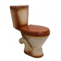 Унитаз-компакт "ЭЛЕГАНТ" коричневый (косой, нижн, сид.полип., арм) (Rosa)
