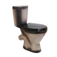 Унитаз-компакт "ЭЛЕГАНТ" черный (косой, нижн, сид.полип., арм) (Rosa)