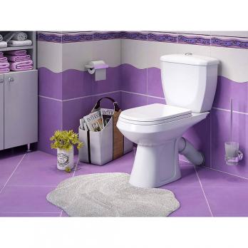 Унитаз-компакт "Элисса" белый (косой, НИЖН, сид. полипроп. с мет.крепл, арм) (Ст.Оскол)