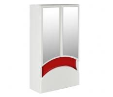 Зеркальный шкаф "РАДУГА-46" красный без подсветки