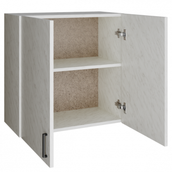 шкаф навесной кухонный 60 белый мрамор