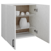 шкаф навесной кухонный с сушкой 60 белый мрамор (2 места)