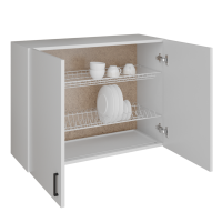 шкаф навесной кухонный с сушкой 80 белый (2 места)