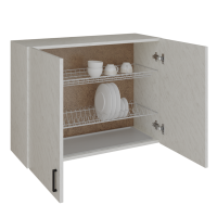 шкаф навесной кухонный с сушкой 80 белый мрамор (2 места)