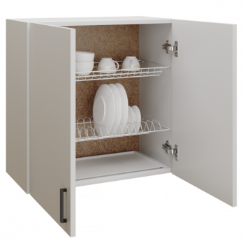 шкаф навесной кухонный с сушкой 60 белый (2 места)
