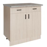 Стол разделочный 80 венге светлое (дуб млечный) (2 ящика), столешница гранит пёстрый