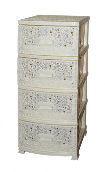 Комод ДЕКОР 4 ярус АЖУР слоновая кость В95*Ш38*Г47