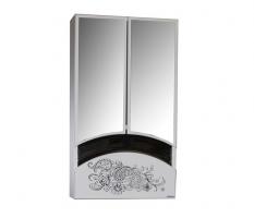 Зеркальный шкаф "РАДУГА-46" ЦВЕТЫ белый без подсветки