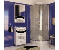 Зеркальный шкаф "РАДУГА-46" ЦВЕТЫ белый без подсветки