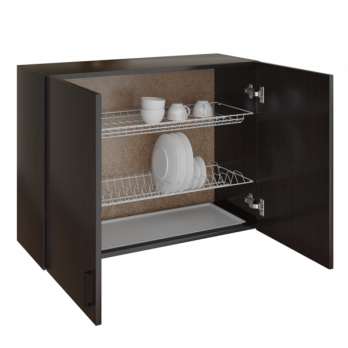 шкаф навесной кухонный с сушкой 80 венге (2 места)
