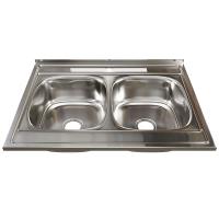 Мойка 80х60 (0,6) 2-х чаш вып 3 1/2 MIXLINE 18см с сифоном