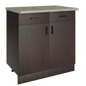 Стол разделочный 80 венге (2 ящика), столешница гранит пёстрый