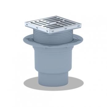 110 трап с вертик. спуском, рег решетка 150х150 нерж СУХОЙ АНИ пласт ТQ1712