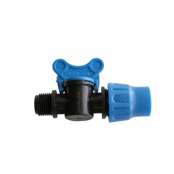 Кран шаровой обжим - наруж. 20 - 3/4 (мини) ПЭ POELSAN