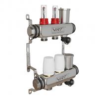 Коллекторная группа VRT® 1'' х 3/4'' (евроконус)  2 вых, авт в/отвод, c расходомерами