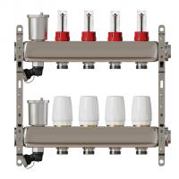 Коллекторная группа VRT® 1'' х 3/4'' (евроконус)  4 вых, авт в/отвод, c расходомерами