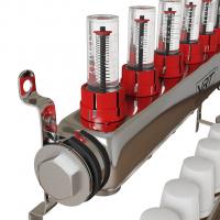 Коллекторная группа VRT® 1'' х 3/4'' (евроконус)  6 вых, авт в/отвод, c расходомерами