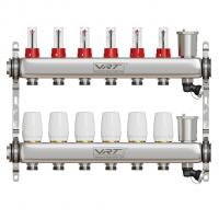 Коллекторная группа VRT® 1'' х 3/4'' (евроконус)  6 вых, авт в/отвод, c расходомерами