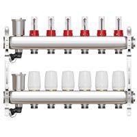 Коллекторная группа VRT® 1'' х 3/4'' (евроконус)  6 вых, авт в/отвод, c расходомерами