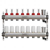 Коллекторная группа VRT® 1'' х 3/4'' (евроконус)  7 вых, авт в/отвод, c расходомерами