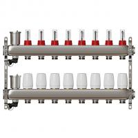 Коллекторная группа VRT® 1'' х 3/4'' (евроконус)  8 вых, авт в/отвод, c расходомерами