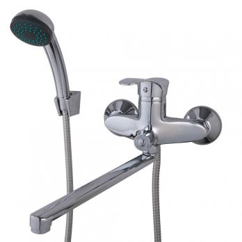 Смеситель для ванны и раковины 40к F22001 FRAP (L излив, лейка 1 реж, хром, латунь)