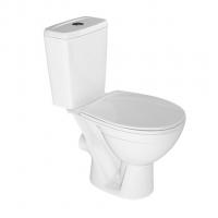 Унитаз-компакт "Соло" белый (гориз, нижн, сид. полип.быстросъёмн, 2-кн.арм.) (Rosa)