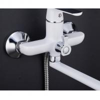 Смеситель для ванны и раковины 35к F2231 FRAP див корп (L-излив, белый/хром, латунь)