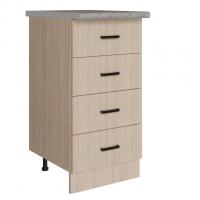 Стол разделочный 40 венге светлое (дуб млечный) (4 ящика), столешница гранит пёстрый