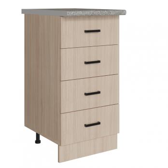 Стол разделочный 40 венге светлое (дуб млечный) (4 ящика), столешница гранит пёстрый