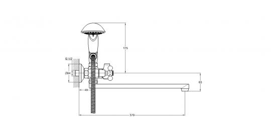 Смеситель для ванны и раковины 1/2 кер Glauf QTZ7-A856