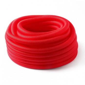 Гофра защитная 20/18 для труб PEX и PERT диам 16 КРАСНАЯ (50 м) VRT