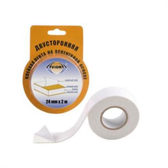 Лента двусторонняя клейкая AVIORA 24 мм*2м белая