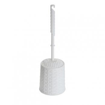 Набор для унитаза (ерш+подставка) круглый РОТАНГ белый