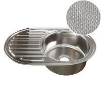 Мойка овал 77х50 (0,8) прав вып 3 1/2 MIXLINE 18см с сифоном ДЕКОР