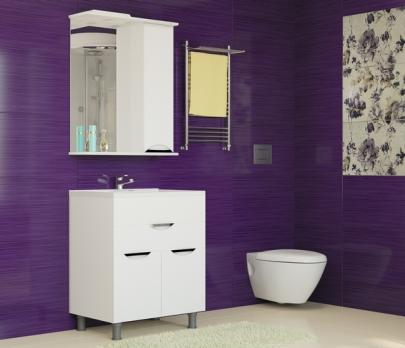 Зеркальный шкаф "ЭТЬЕН-65" левый с подсветкой  (ПВХ)