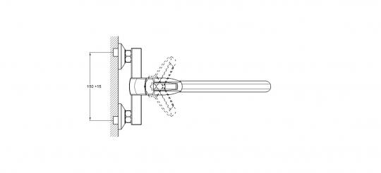 Смеситель для кухни настенный 35k Glauf LOF12-A033